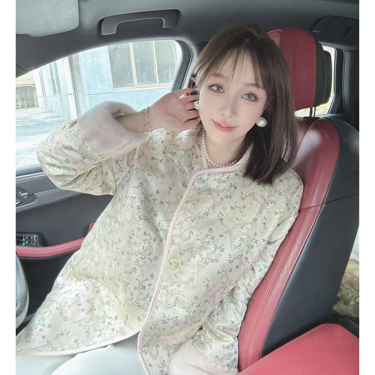 JDJ洁哥【网红小碎花】秋冬款新中式国风云锦鹅绒服外套6771