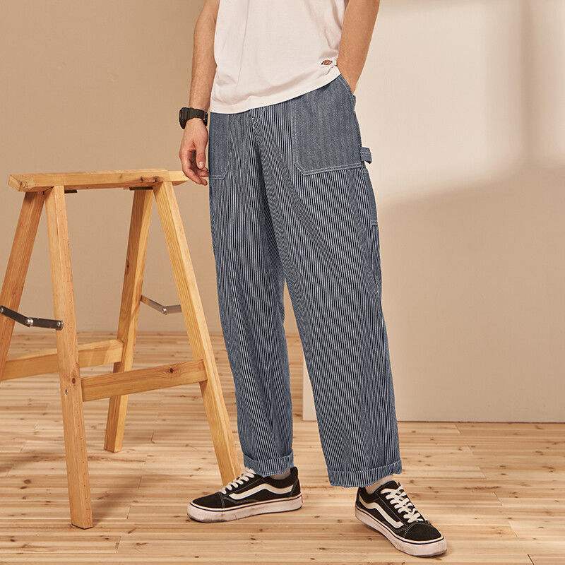 【明星同款】Dickies休闲裤 条纹拼接工具环多袋 春秋宽松休闲长裤
