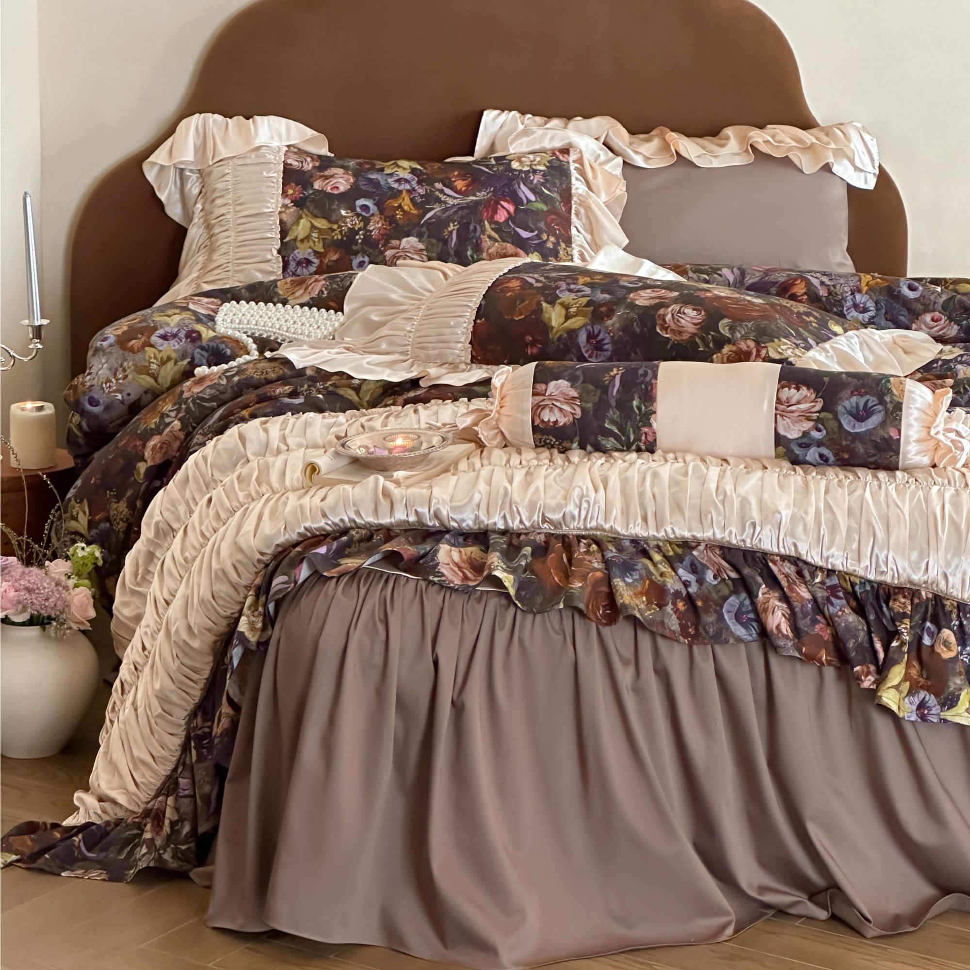 十七【施华曼德】法式复古欧式数码印花花边全棉新疆长绒棉四件套