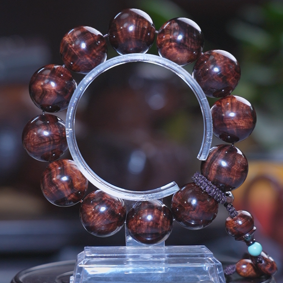 海南黄花梨老料留疤水波2.0手串（2）