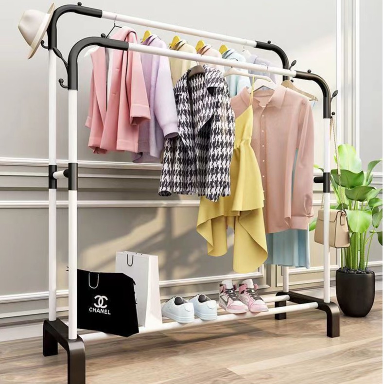 主卧晾衣架子落地式挂衣架简易家用网红落地式衣服衣帽架阳台组装