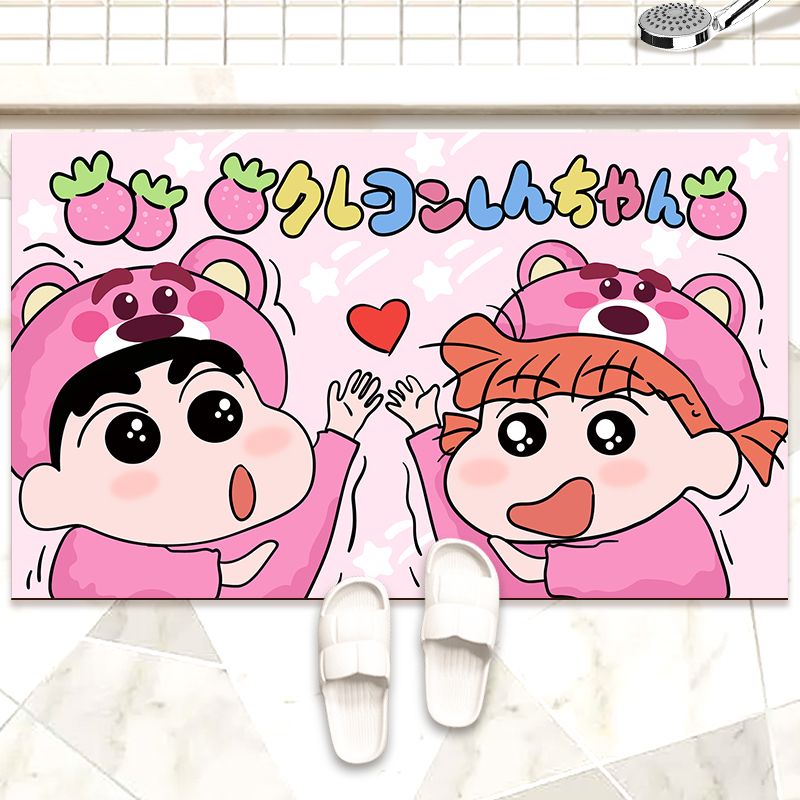 蜡笔小新浴室吸水垫软硅藻泥可爱卡通卫生间进门脚垫厕所门口门垫
