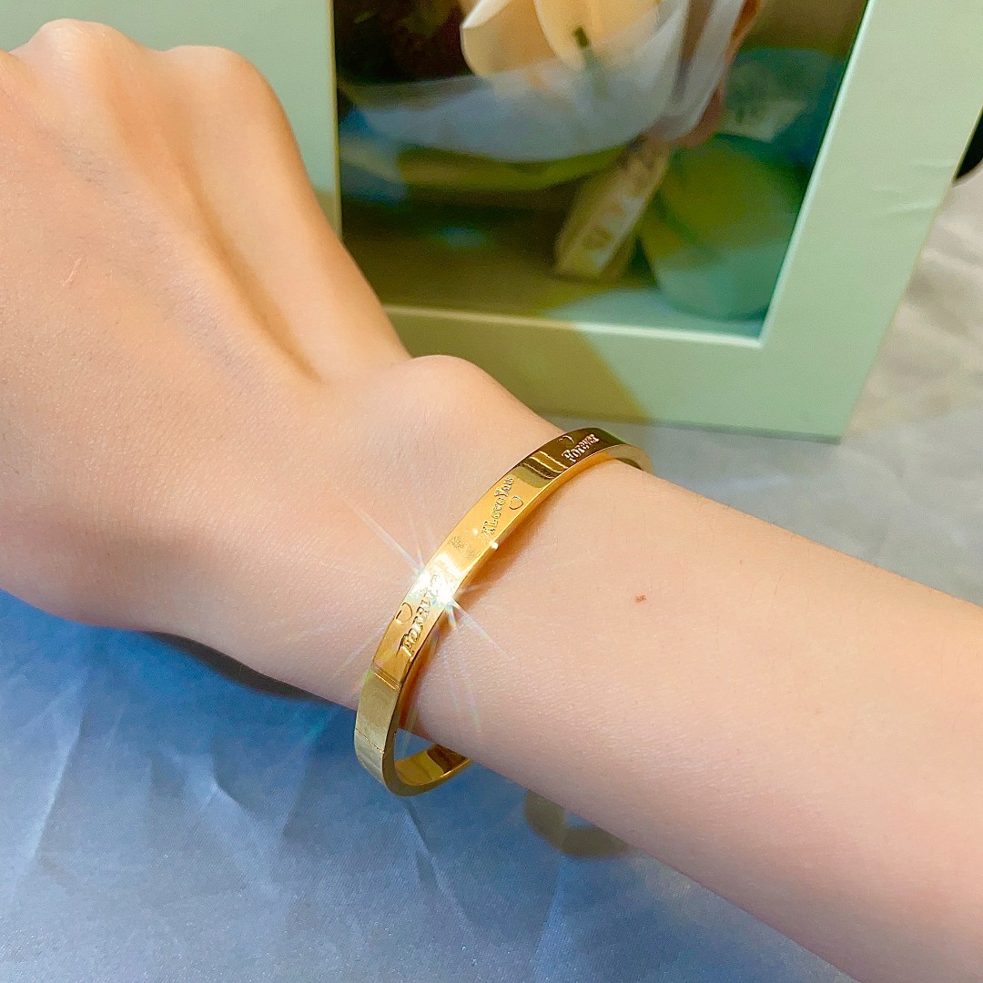 如懿恋 合金手镯 爱你永远设计师款手镯轻奢名媛风气质女神范