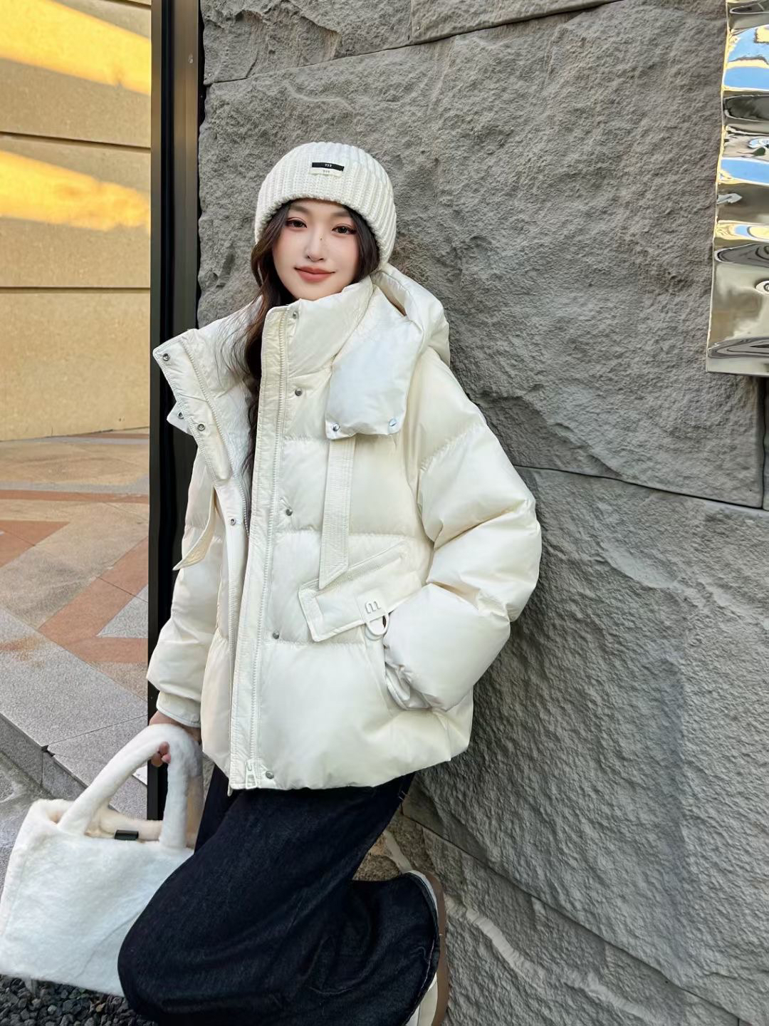 冬季短款连帽小个子显瘦加厚羽绒服