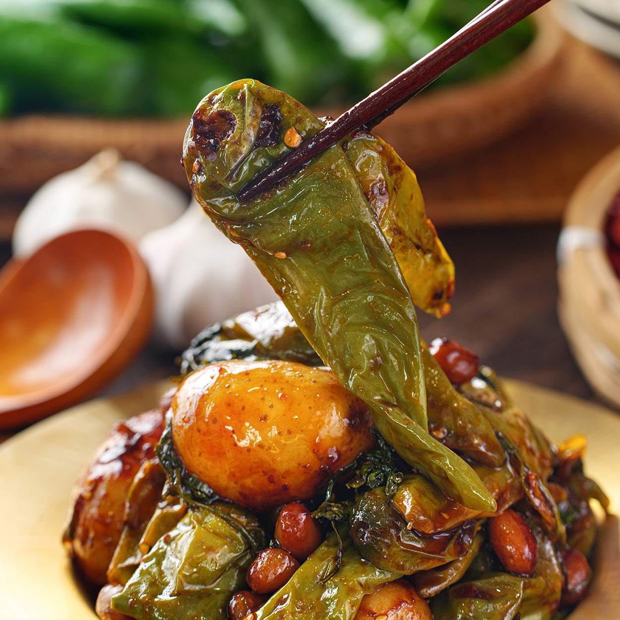 锦花的大头梨（尖椒小土豆）咸口巨辣土豆会回生介意勿拍需要蒸吃