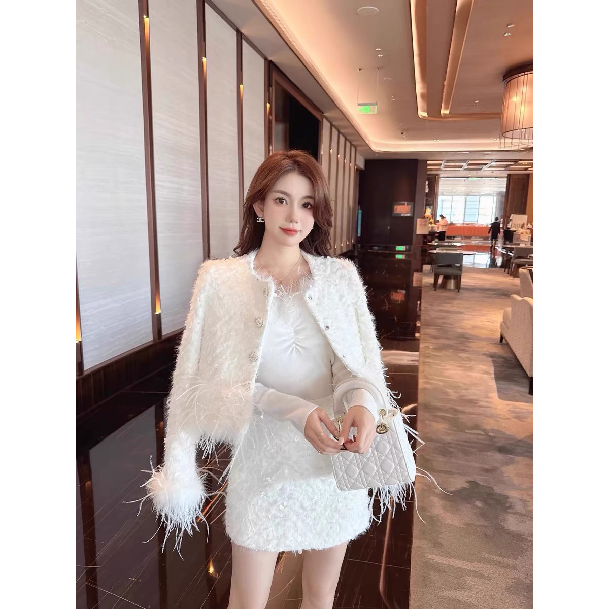 （xY推荐）鸵鸟毛羽羽小香风秋冬高级感洋气仙仙外套