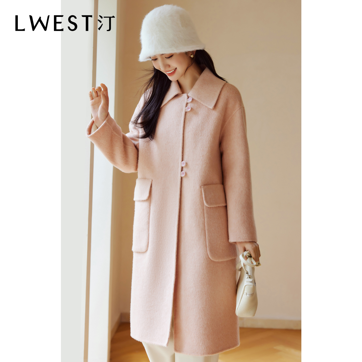 【小余轻奢专属】朗文斯汀温柔风粉色毛呢外套DTMJ3510D12068