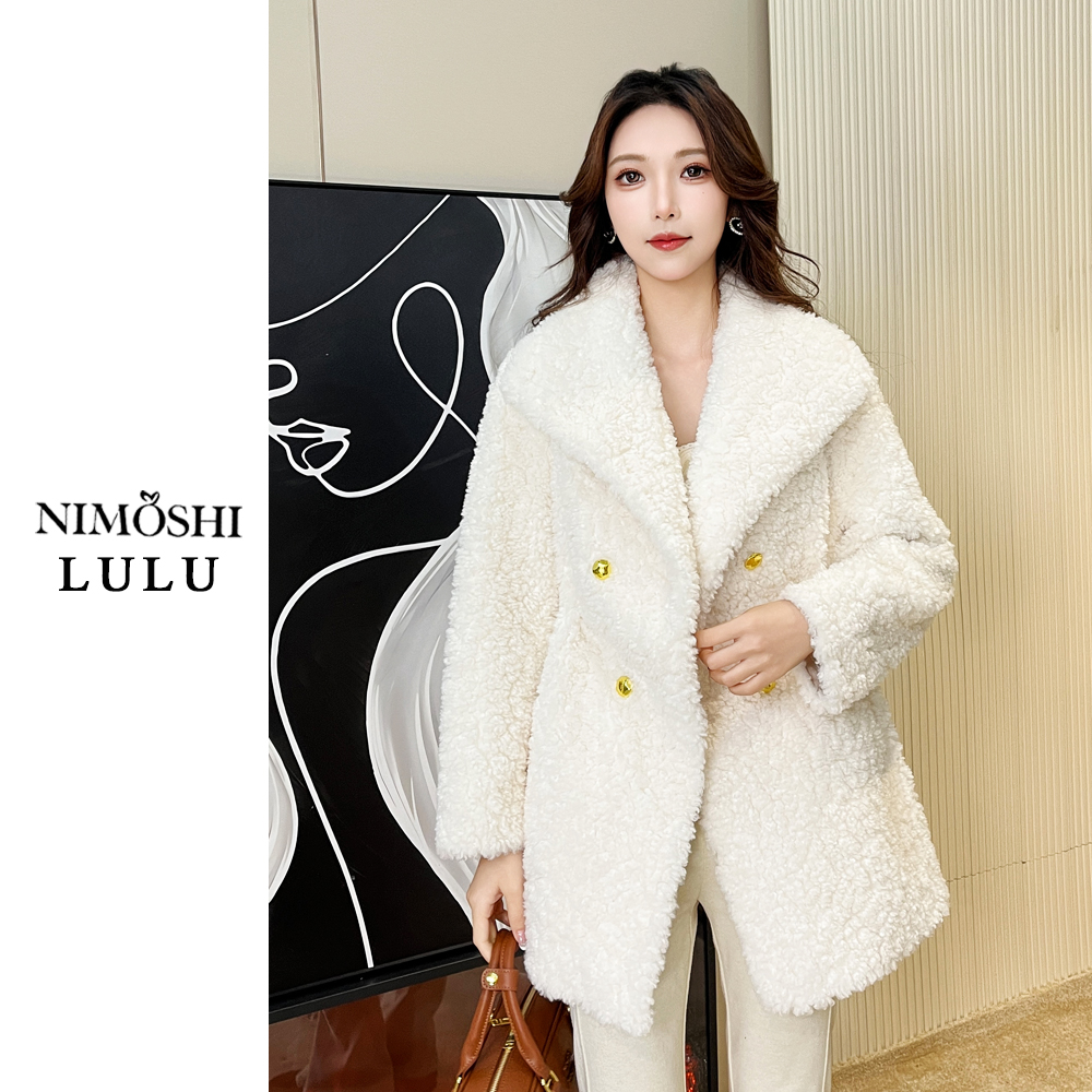 NIMðSHI【璐璐15】编号04欧货冬季皮毛一体羊羔毛休闲大衣 T0050