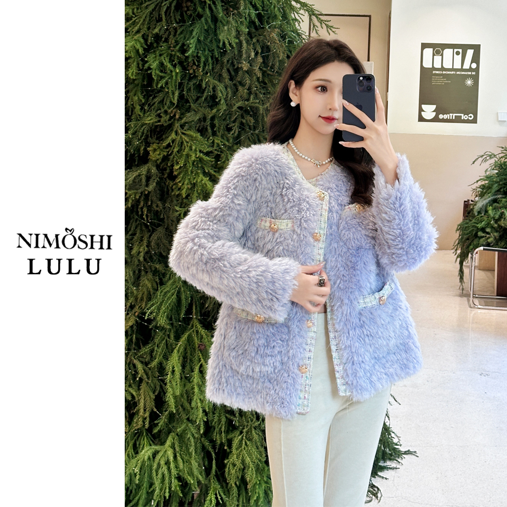 NIMðSHI【璐璐15】编号11冬季皮毛一体羊羔毛大衣保暖显瘦T0114