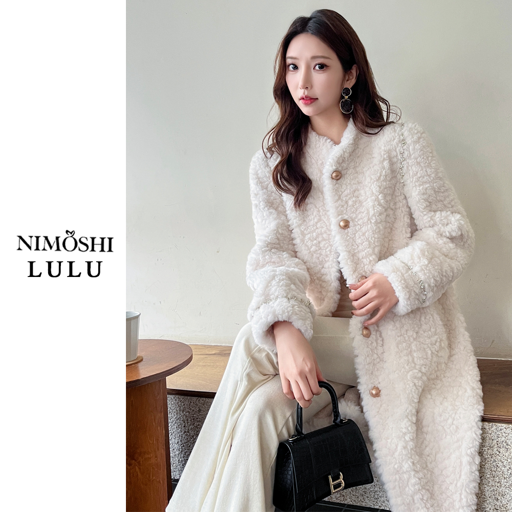 NIMðSHI【璐璐15】编号18欧货百搭羊羔毛中长款皮毛一体大衣T0044