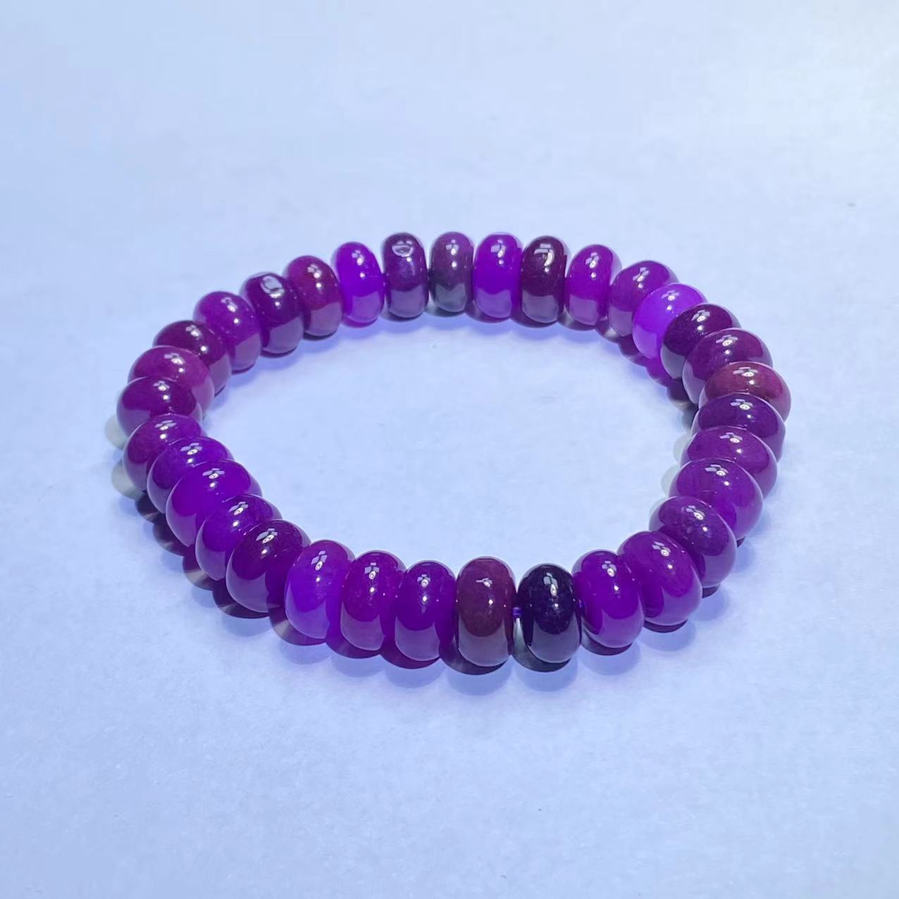 玉化满紫8M算盘珠手串时尚百搭女款-025MS1507