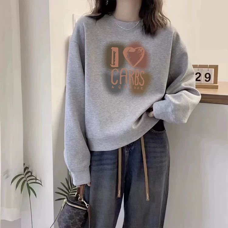 新款秋冬季爆款圆领套头卫衣女宽松休闲纯棉显瘦打底衫上衣外套潮