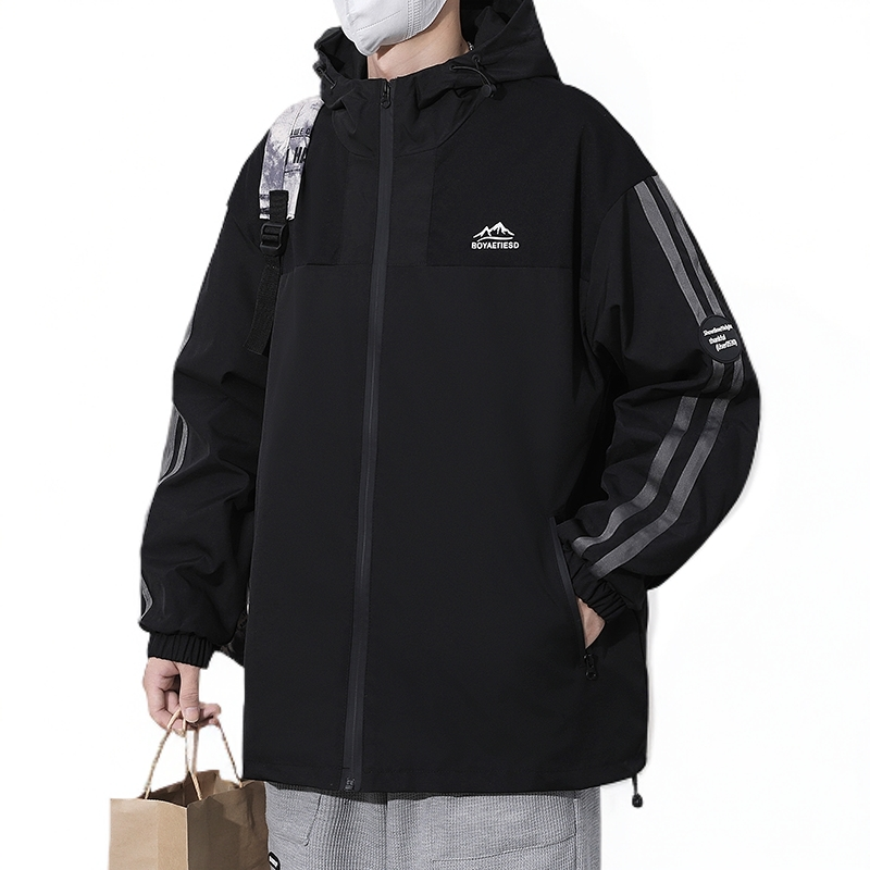 秋冬款男装高中生外套男春秋休闲潮牌冲锋衣初中学生青少年2024春