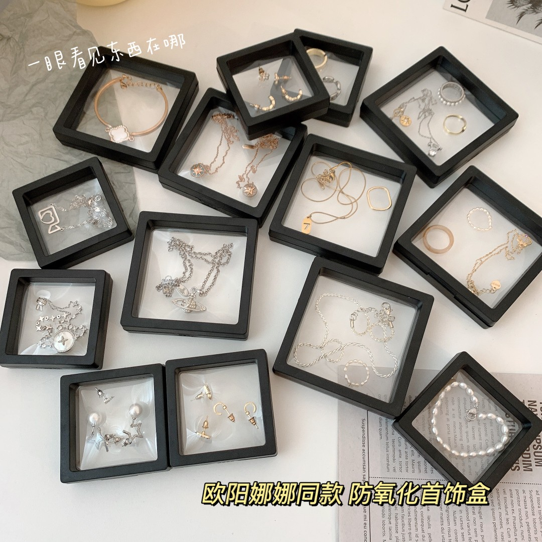pe薄膜悬浮盒文玩透明防氧化密封包装盒手串收纳盒珠宝展示首饰盒