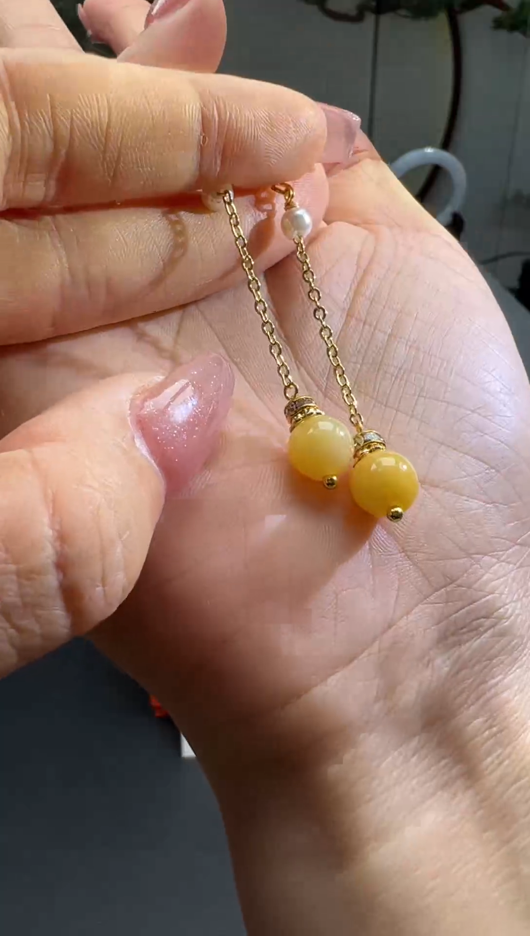 【闪购商品】翡翠耳饰14K金镶嵌耳钩