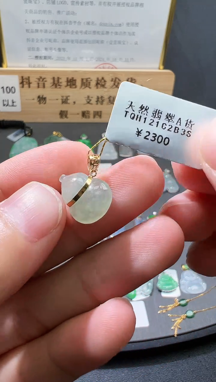 【闪购商品】翡翠颈饰18K金镶嵌11111111