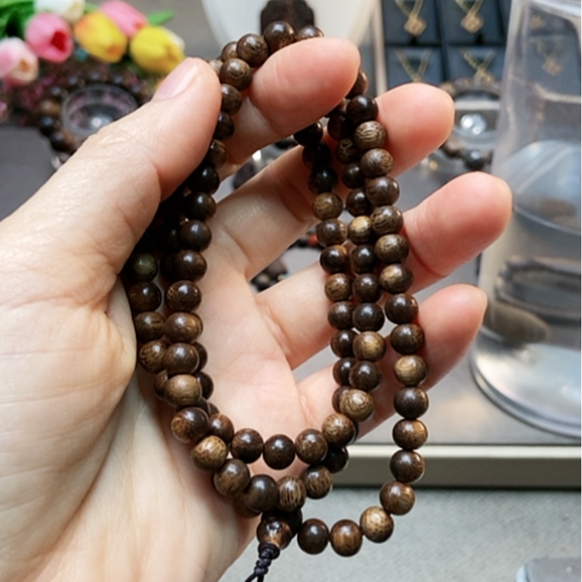 【闪购商品】沉香手串芽庄白棋0.6×108