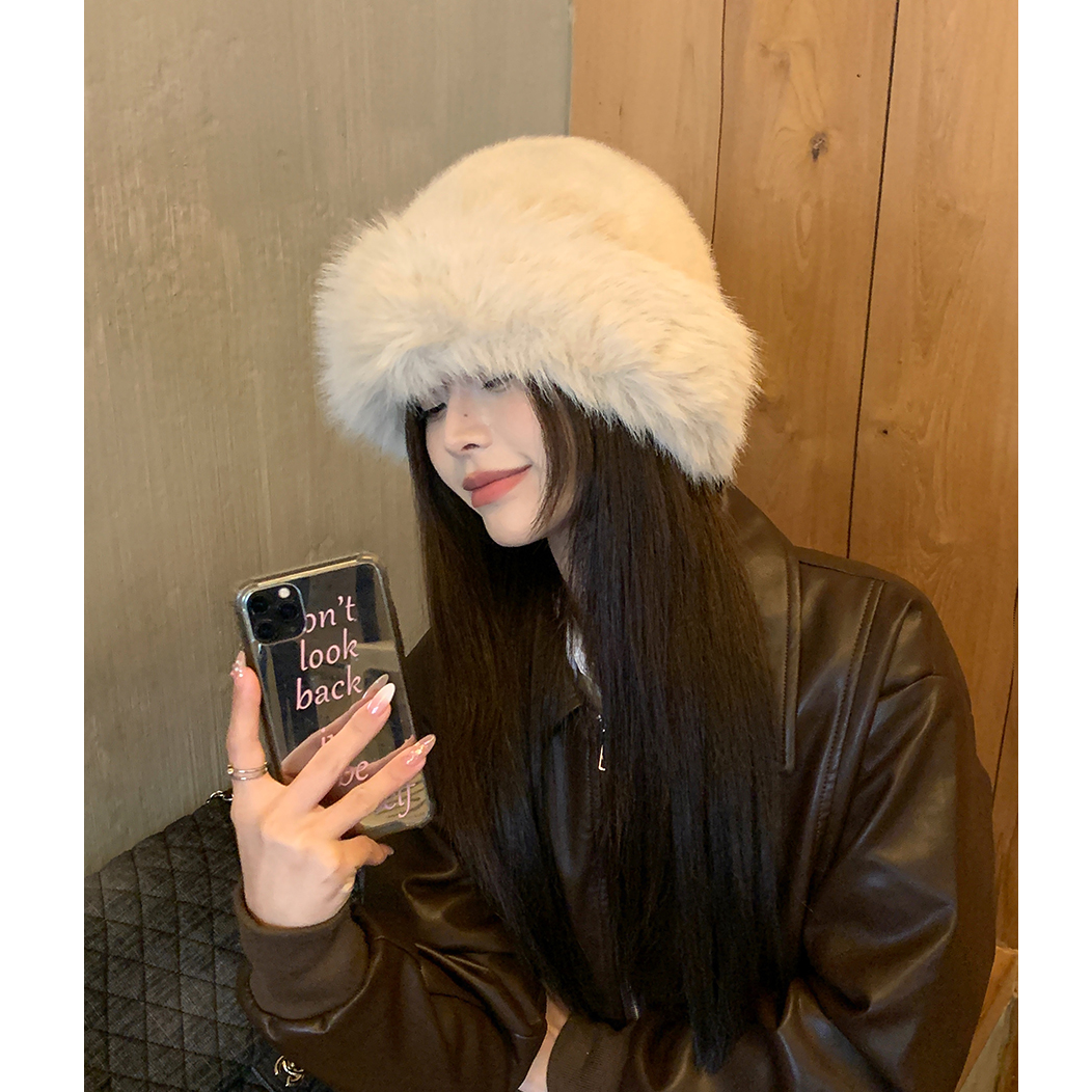 秋冬毛绒韩系毛线帽女款加厚保暖百搭蒙古帽百搭包头护耳雷锋帽