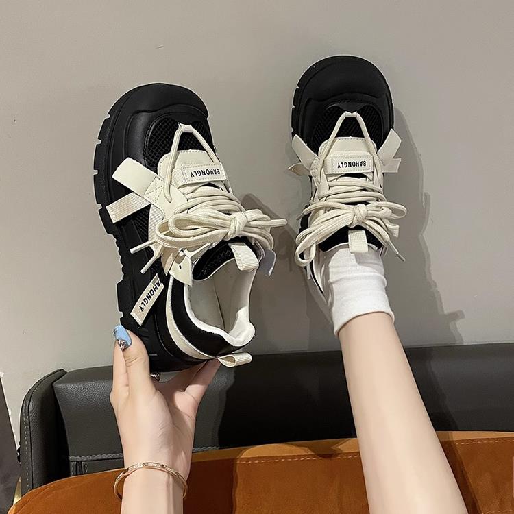 季回力休牌新丑萌鞋老爹鞋女2023新款秋季厚底增高鞋子女百搭