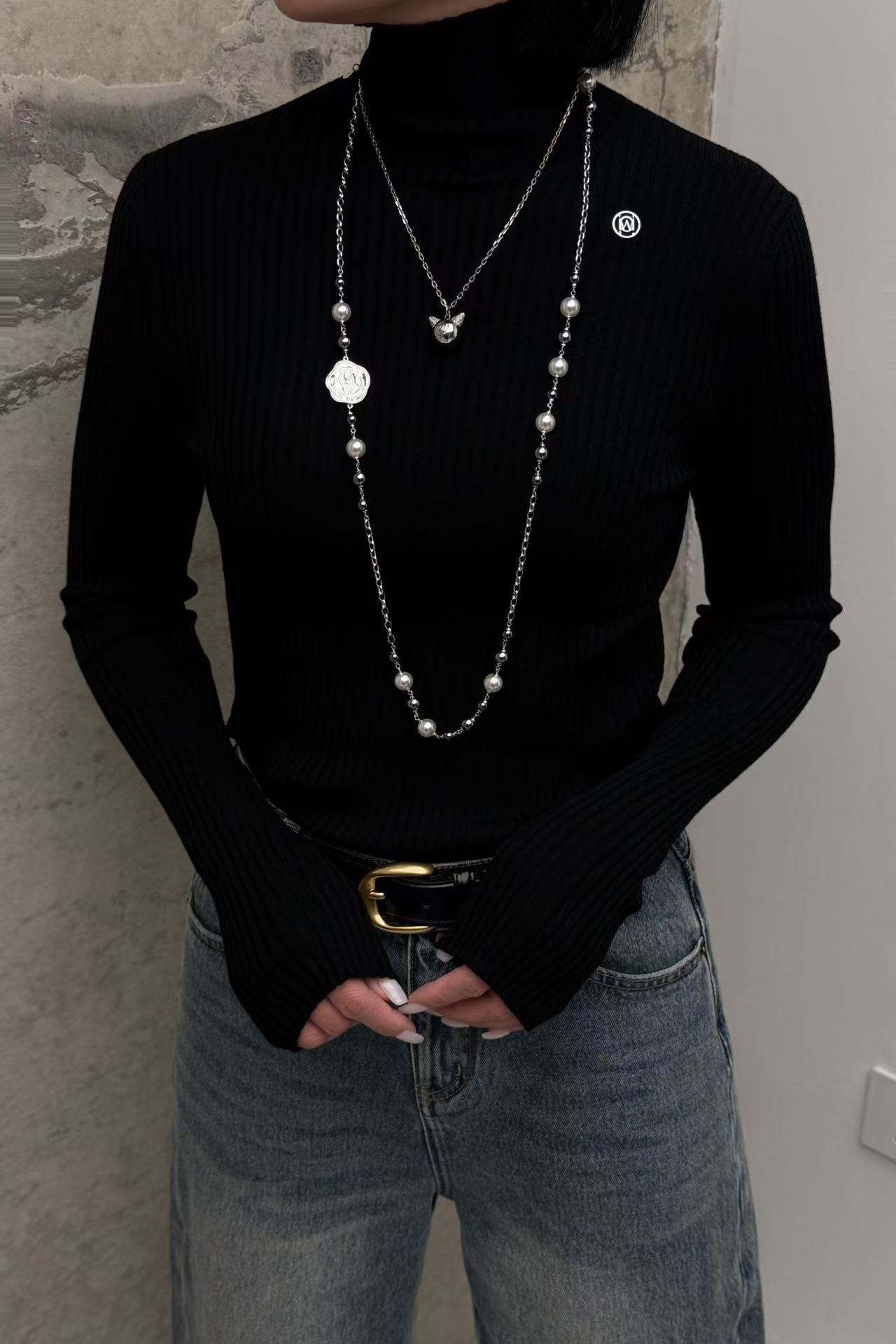 UHOO WU 美丽诺高领毛衣 百搭