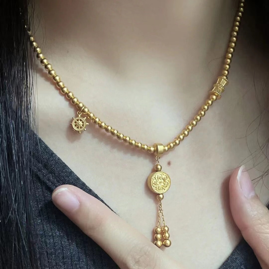 合金项链 福开莲瑞项链简约不掉色项链小众金色轻奢时尚百搭气质