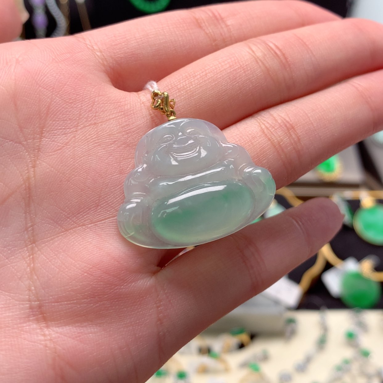 【闪购商品】翡翠颈饰18K金镶嵌冉****沫