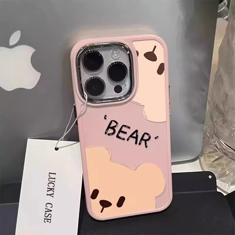 新款相框彩绘iphone14pro手机壳苹果15promax卡通可爱小熊13/12p