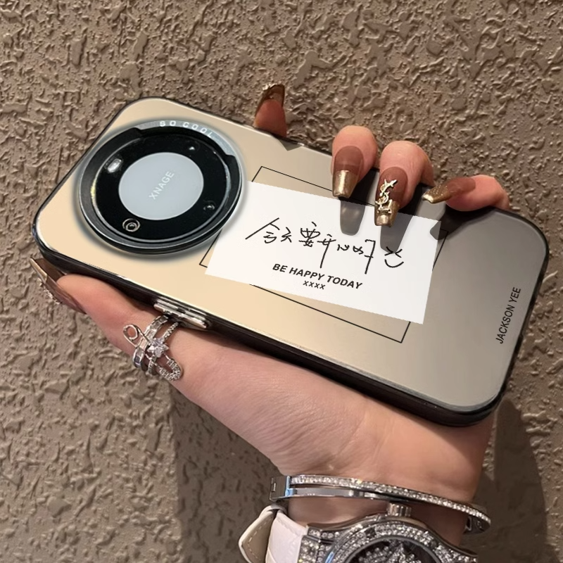 华为mate60pro手机壳简约文字mate50Pro今天要开心mt40彩银30防摔