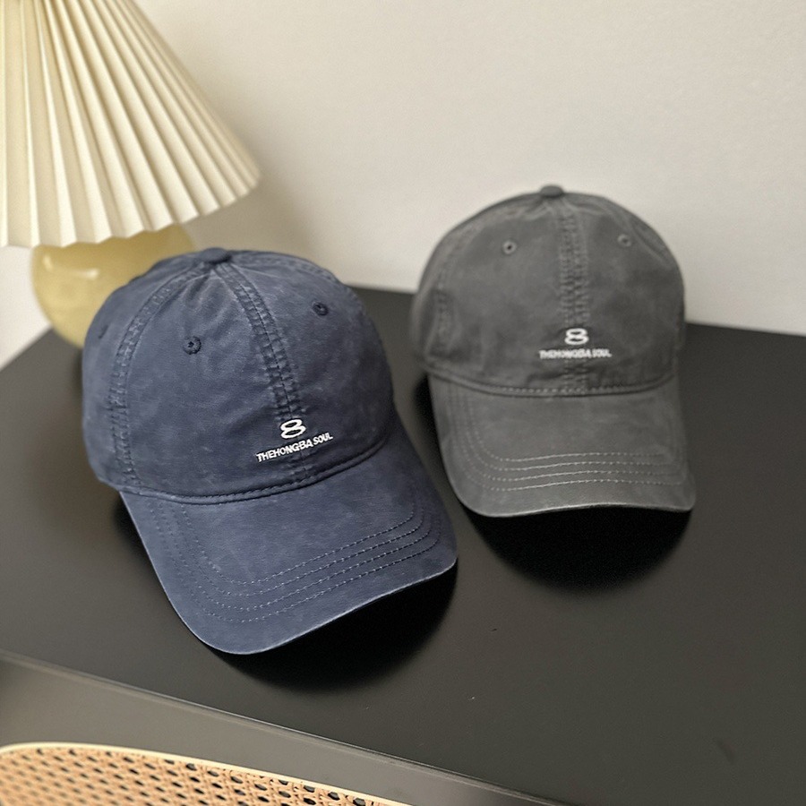 韩版休闲时尚棒球帽大头女款帽子简约复古显脸小软顶刺绣鸭舌帽男