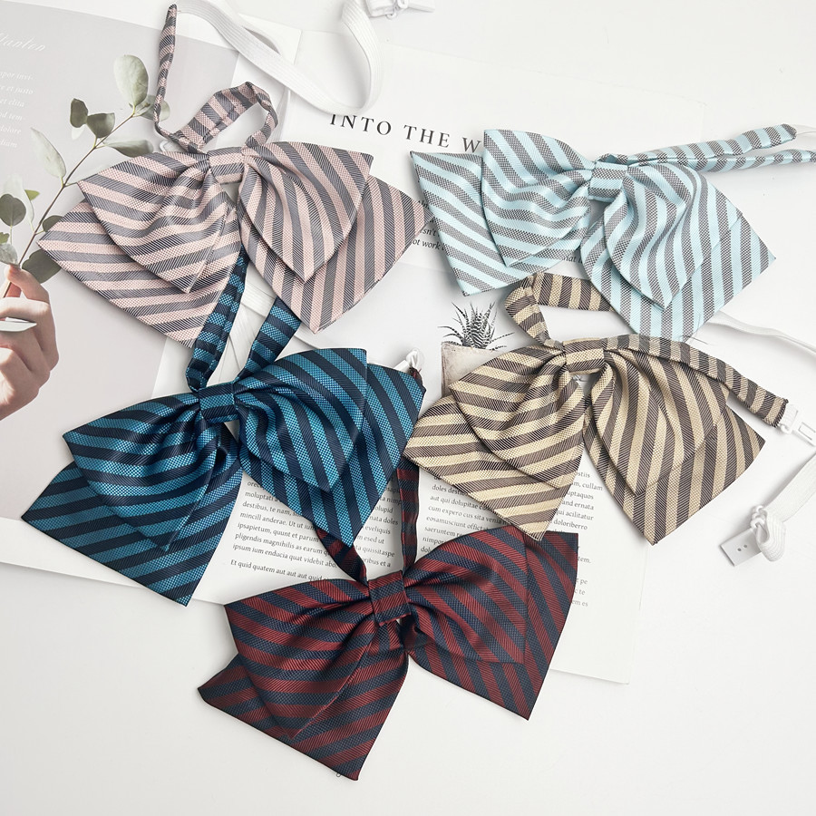 JK制服校供感原创手作领结条纹蝶形领结 一件包邮