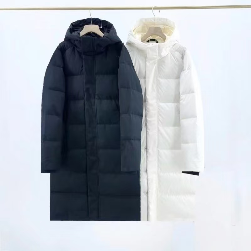 a哈哈男女同款学生冬季必备加厚保暖防风修身冬季连帽过膝中长款