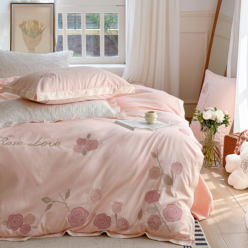 婴肤绒宝宝绒 软糯云绒！ 秋冬家居 四件套 柔软小清新刺绣