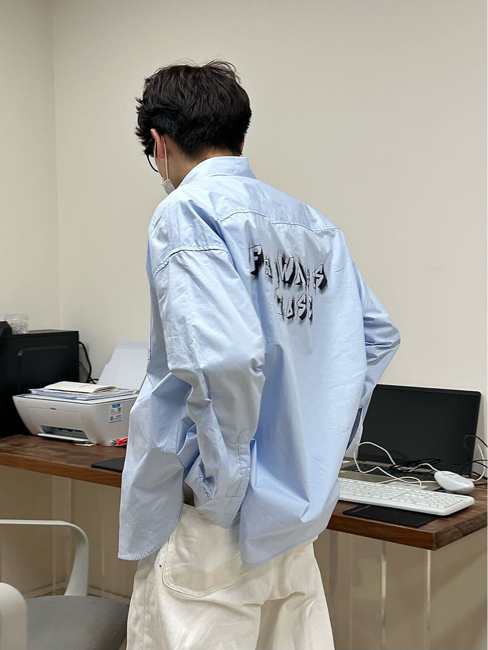 韩版潮流ins帅气衬衣长袖