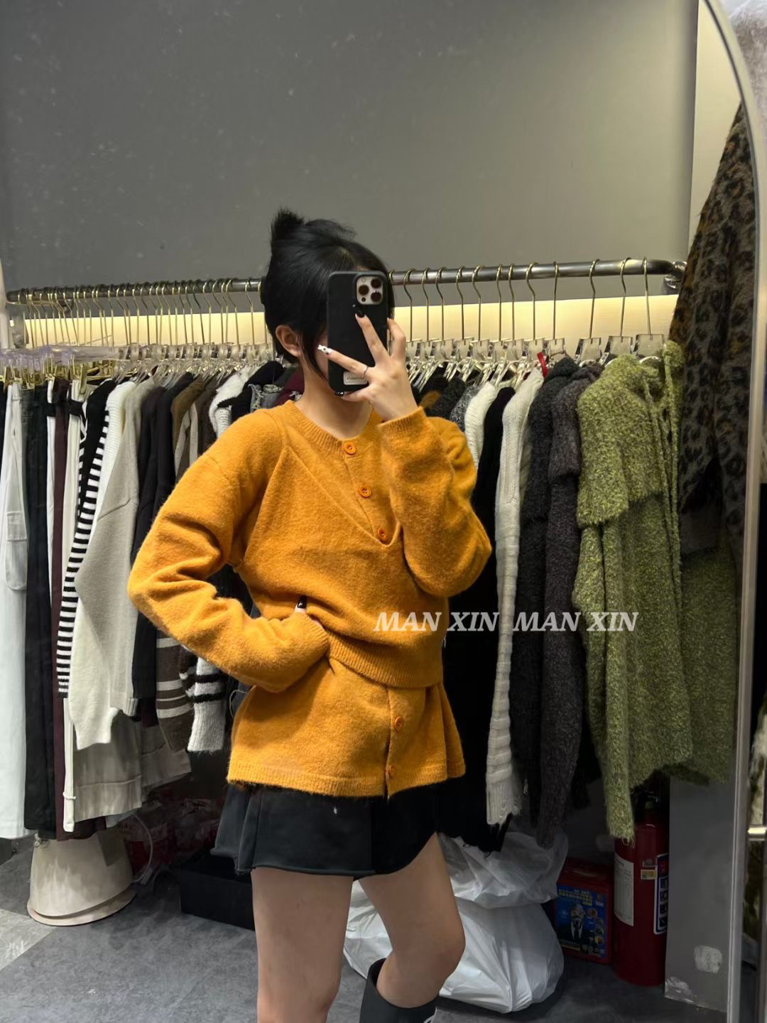 韩系简约不规则毛针织开衫百搭毛衣