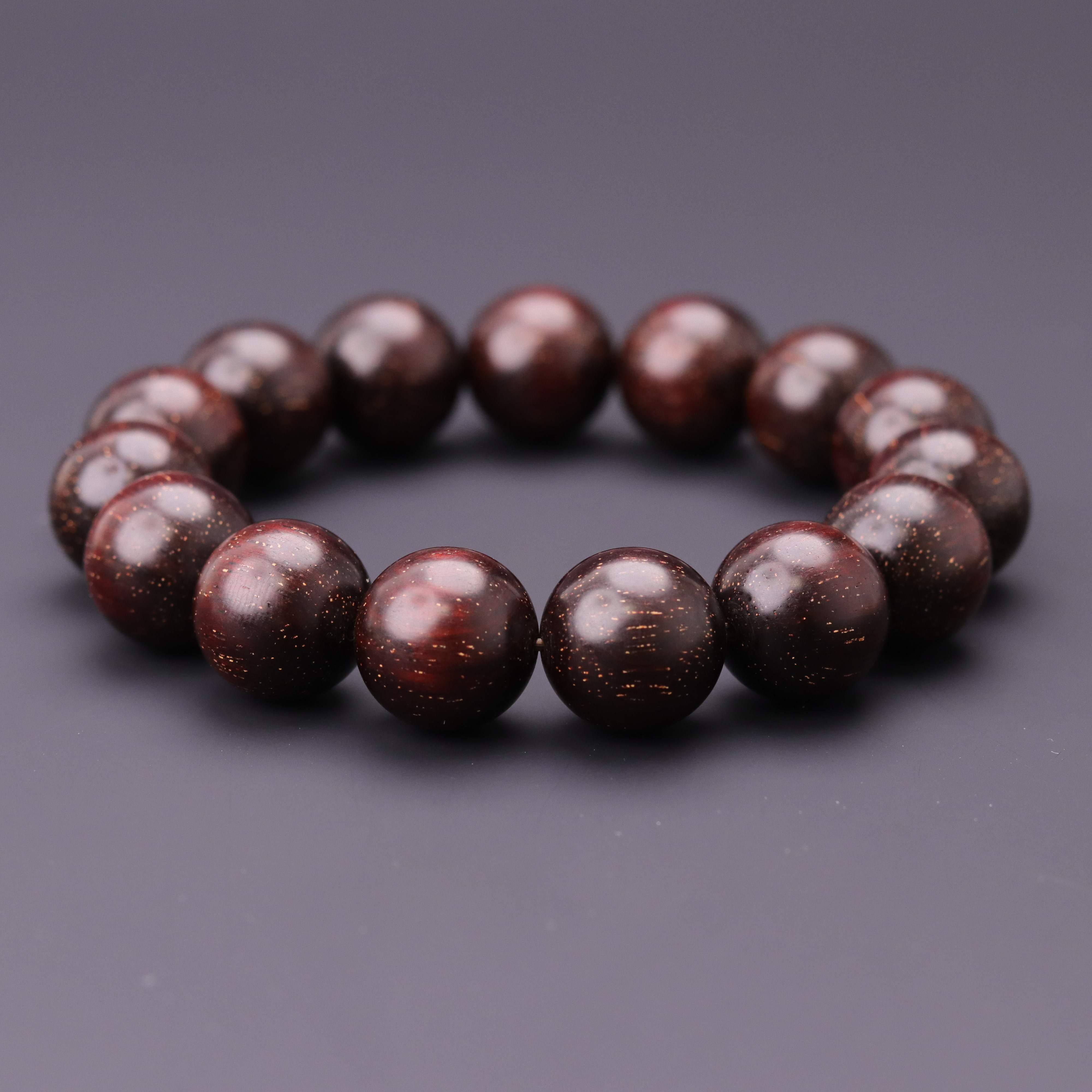 S6089【爆满金星】毕业级印度满金星小叶紫檀单圈手串（送工具）