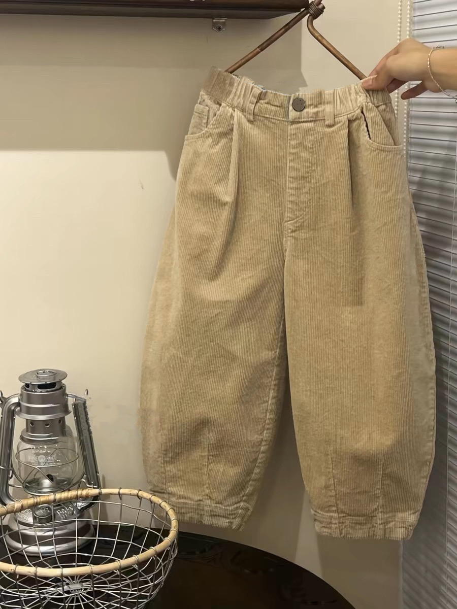 【棉烊灯芯绒长裤】中小童深秋春日系简约款百搭纯棉灯芯绒儿童裤子