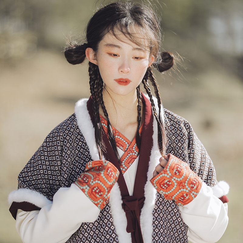 谜阿凰昆仑烹雪里衣中国风对襟半臂民族风上衣秋冬复古日常百搭女