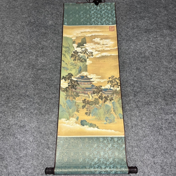 仙山楼阁图卷轴画（宽47，高140）