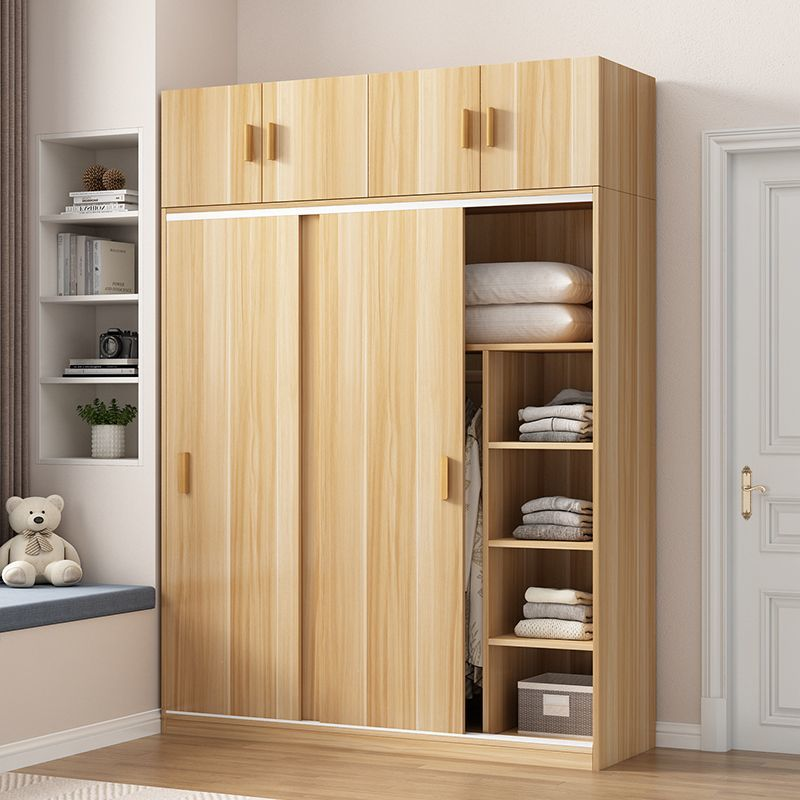 小扬哥推荐衣柜家用卧室推拉门出租房用实木质衣橱简易儿童收纳柜