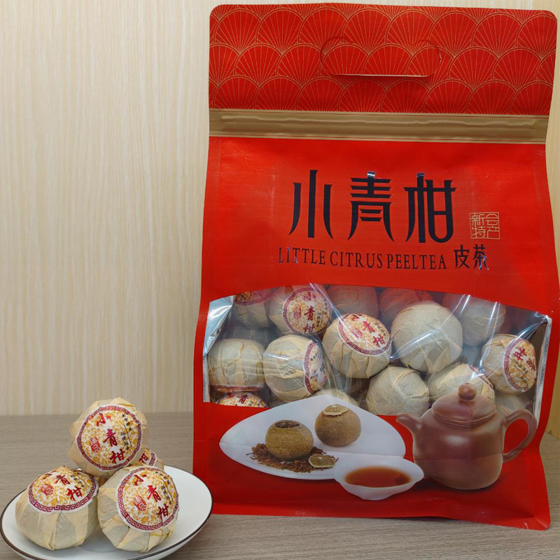 正宗新会特产小青柑特惠生晒陈皮熟茶陈皮柑普茶宫廷普洱礼品袋装