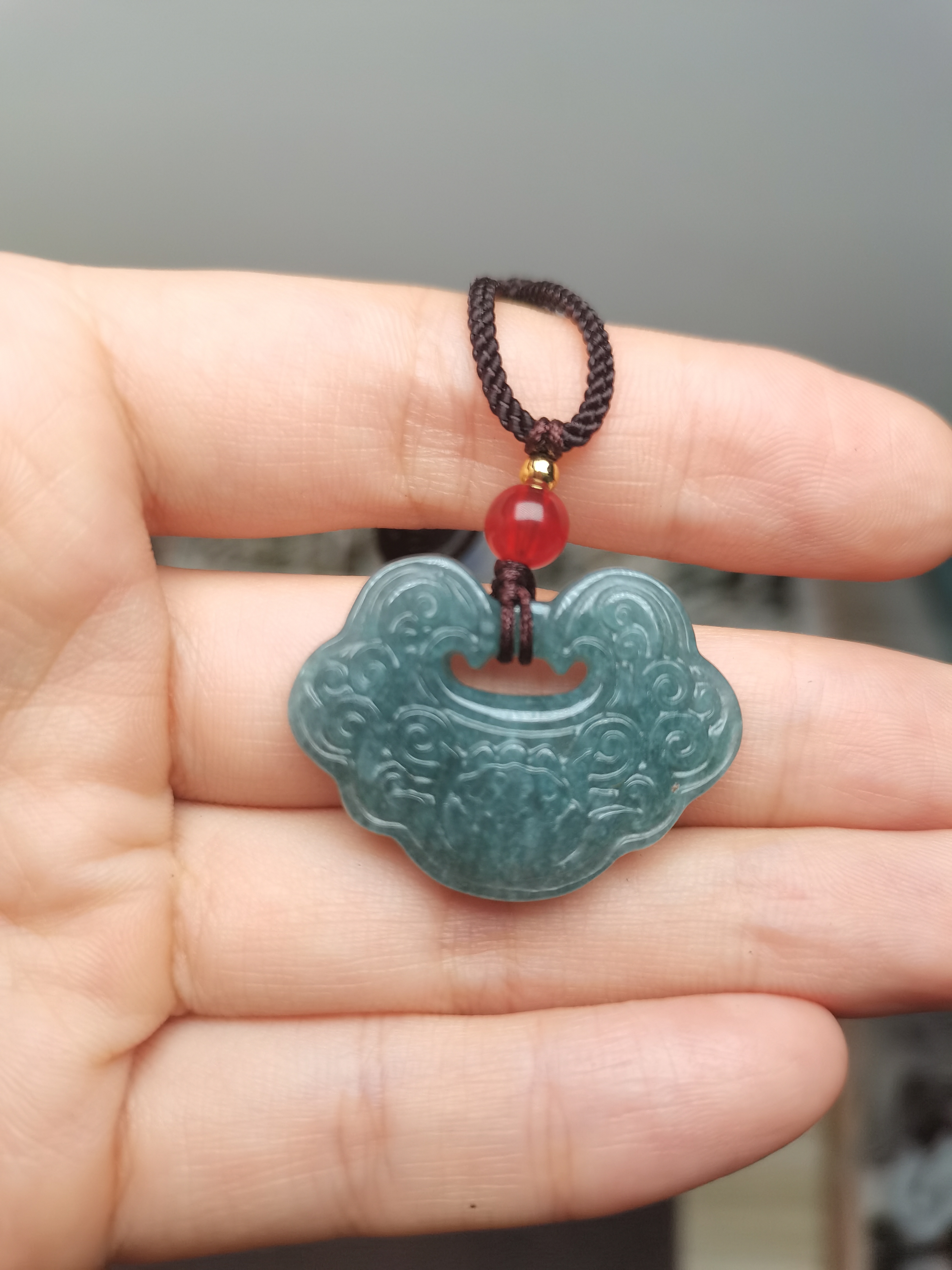 天然翡翠A货  平安锁