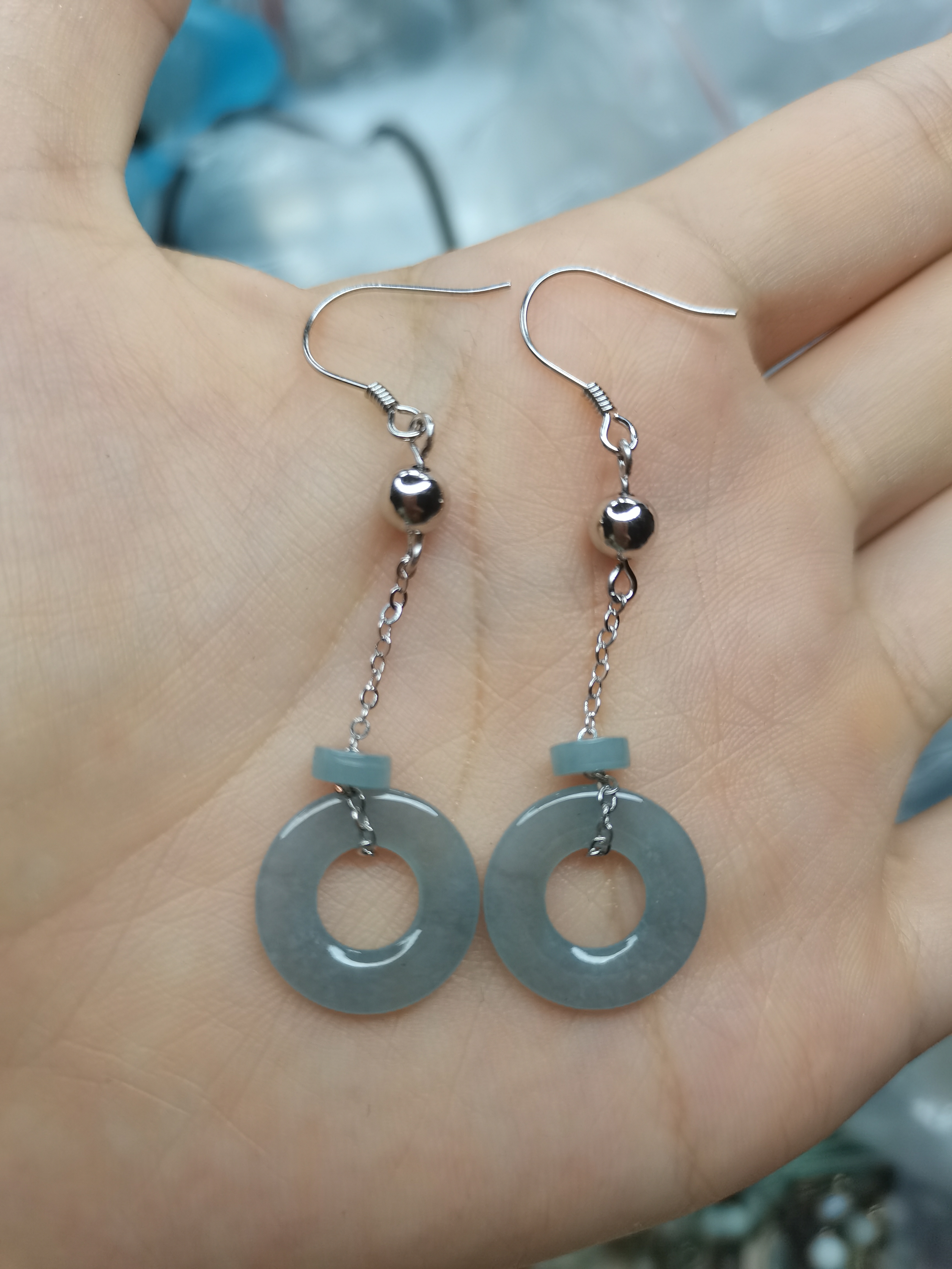 天然翡翠A货  翡翠耳钩耳坠