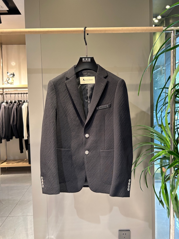 欧洲站2024秋冬新款黑色经典商务休闲男士男款西装短款