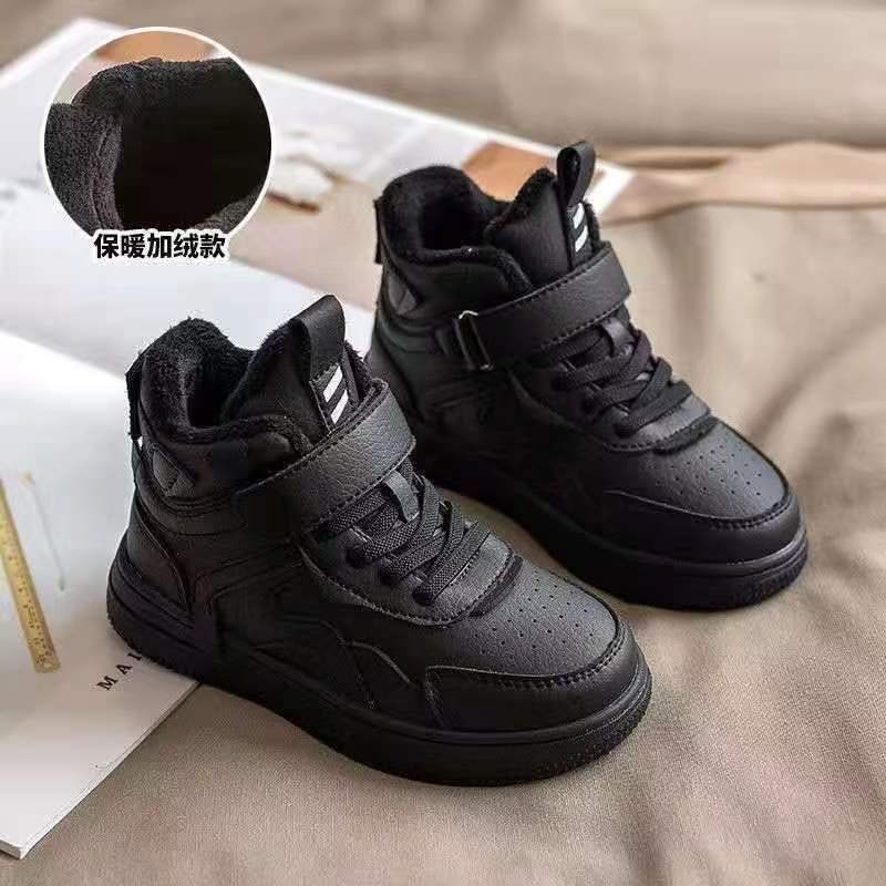 品巴拉巴拉儿童高帮加绒板鞋男童鞋子秋冬季女童休闲棉鞋中童鞋