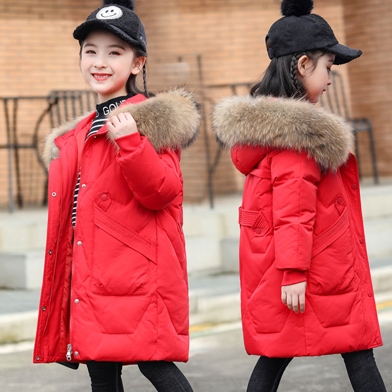 品巴拉巴拉儿童羽绒服女童中长款女孩童装羽绒服中大童加厚外套