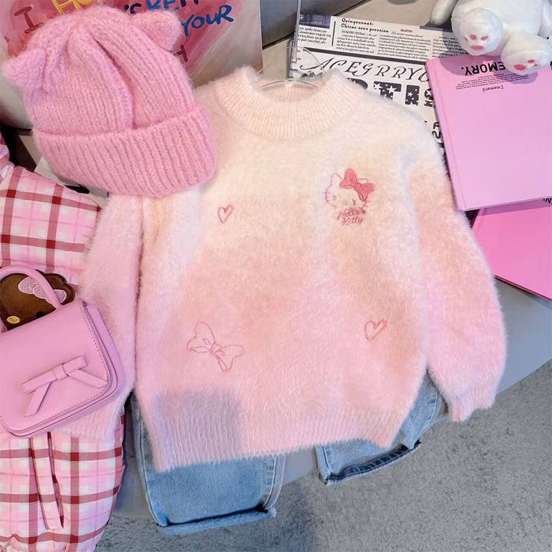 品巴拉巴拉儿童毛衣女童绒套头打底洋气女孩加厚针织衫保暖童装