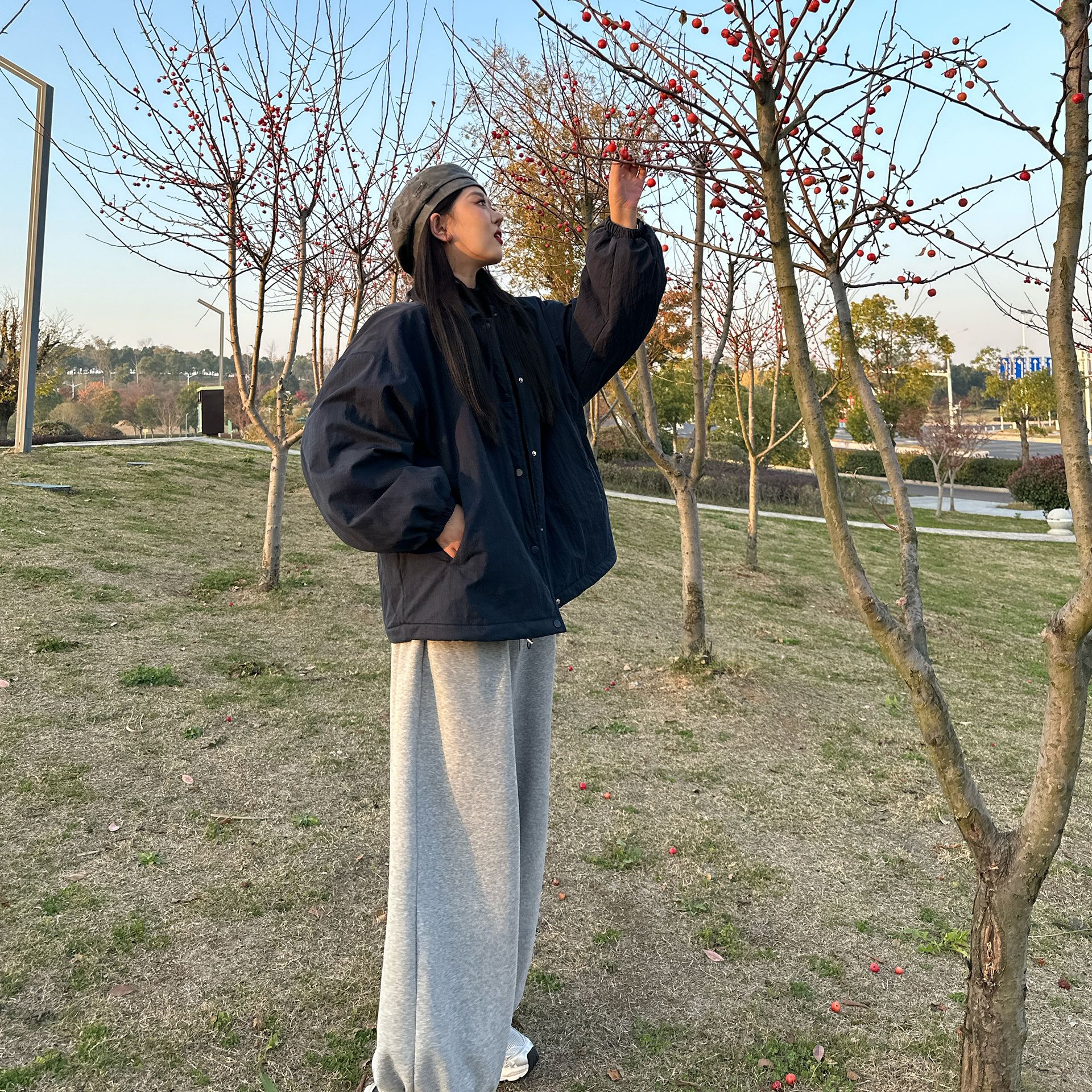 橘子罐头24新款休闲宽松百搭港风ins韩版加绒加厚外套