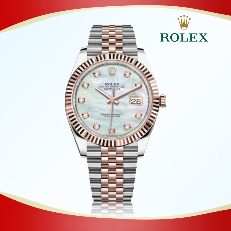 99新 Rolex/劳力士 日志间金钻刻贝母盘/41mm/公136800手表