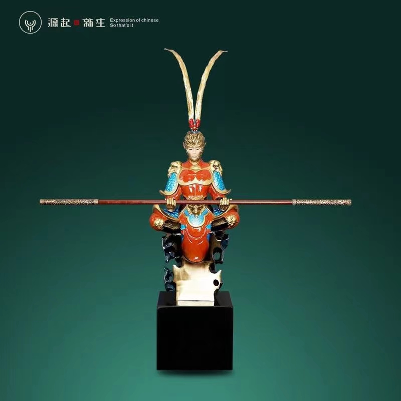 全铜斗战胜佛齐天大圣孙悟空摆件创意中式玄关办公室桌面装饰摆件