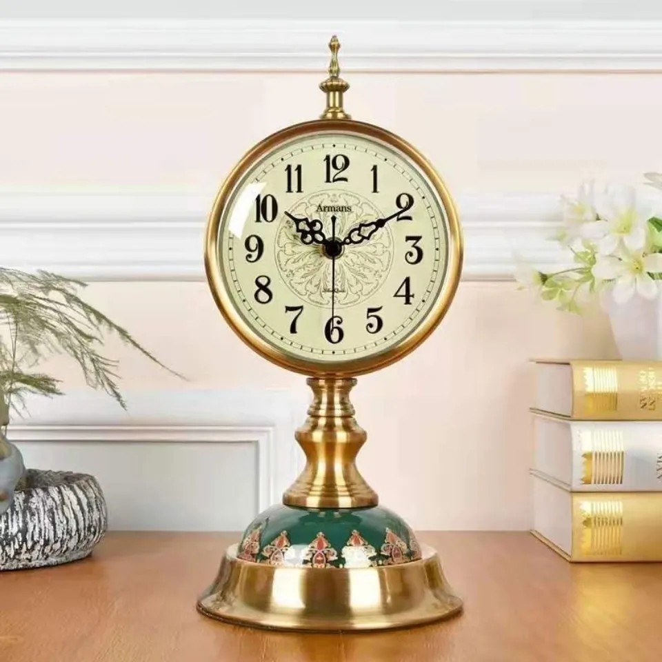 北欧简约钟表轻奢创意时尚卧室座钟客厅桌面台钟家居摆件台式时钟